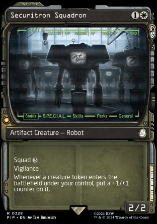 (328) Magic The Gathering Universes Beyond: Fallout: Extras Single: Securitron Squadron (V.1)  Holo Rare