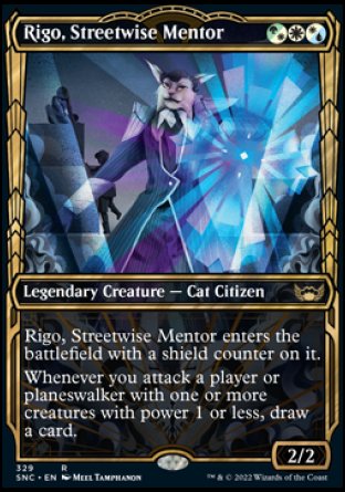 (329) Magic The Gathering Streets of New Capenna: Extras Single: Rigo, Streetwise Mentor (V.1) Holo Rare