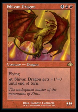 (329) Magic The Gathering Dominaria Remastered: Extras Single: Shivan Dragon  Rare