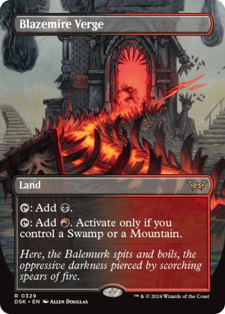 (329) Magic The Gathering Duskmourn: House of Horror: Extras Single: Blazemire Verge Holo Rare