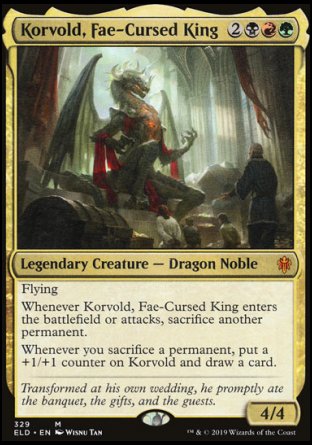 (329) Magic The Gathering Throne of Eldraine: Extras Single: Korvold, Fae-Cursed King Holo Mythic