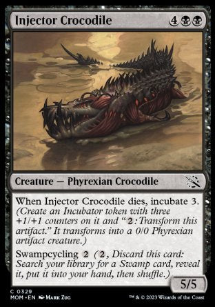 (329) Magic The Gathering March of the Machine: Extras Single: Injector Crocodile Holo Common