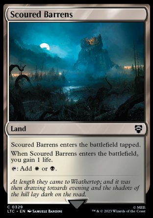 (329) Magic The Gathering Commander: The Lord of the Rings: Tales of Middle-earth Single: Scoured Barrens  Common