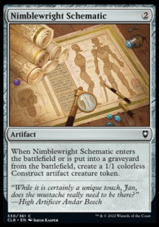 (330) Magic The Gathering Commander Legends: Battle for Baldur's Gate Single: Nimblewright Schematic Holo Common