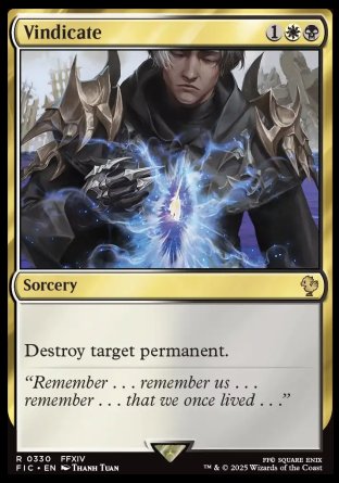 (330) Magic The Gathering Commander: Magic: The Gathering - FINAL FANTASY: Collector's Edition Single: Vindicate Holo Rare