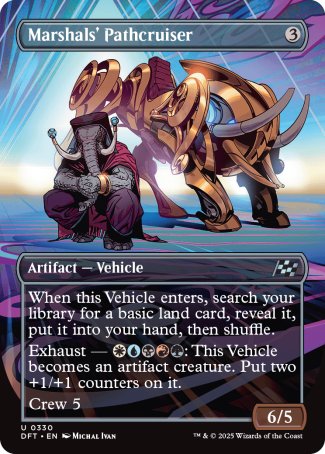 (330) Magic The Gathering Aetherdrift: Extras Single: Marshals' Pathcruiser Holo Uncommon