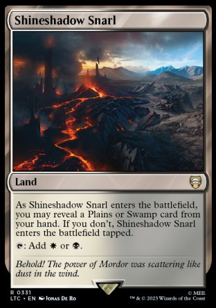 (331) Magic The Gathering Commander: The Lord of the Rings: Tales of Middle-earth Single: Shineshadow Snarl  Rare
