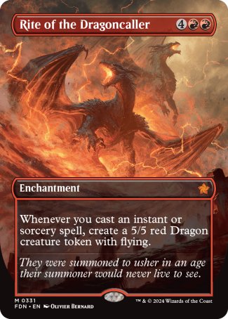 (331) Magic The Gathering Magic: The Gathering Foundations: Extras Single: Rite of the Dragoncaller (V.1)  Mythic