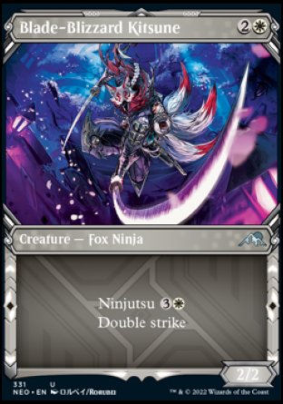 (331) Magic The Gathering Kamigawa: Neon Dynasty: Extras Single: Blade-Blizzard Kitsune Holo Uncommon