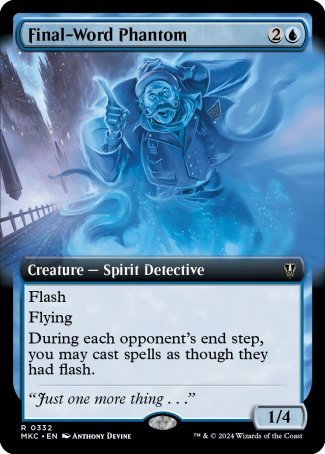 (332) Magic The Gathering Commander: Murders at Karlov Manor: Extras Single: Final-Word Phantom  Rare