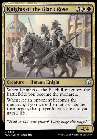 (332) Magic The Gathering Commander: March of the Machine Single: Knights of the Black Rose  Uncommon