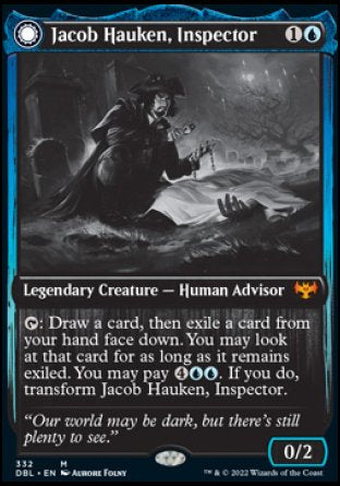 (332) Magic The Gathering Innistrad: Double Feature Single: Jacob Hauken, Inspector // Hauken's Insight  Mythic