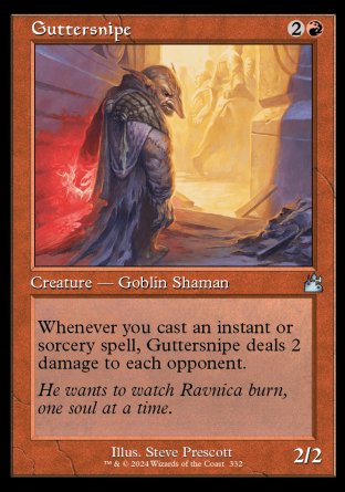 (332) Magic The Gathering Ravnica Remastered: Extras Single: Guttersnipe  Holo Uncommon