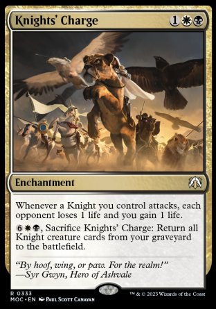 (333) Magic The Gathering Commander: March of the Machine Single: Knights' Charge  Rare