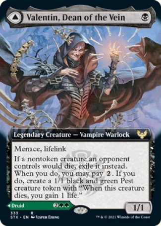 (333) Magic The Gathering Strixhaven: School of Mages: Extras Single: Valentin, Dean of the Vein // Lisette, Dean of the Root Holo Rare