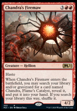 (333) Magic The Gathering Core 2021: Extras Single: Chandra's Firemaw  Rare