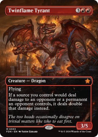 (333) Magic The Gathering Magic: The Gathering Foundations: Extras Single: Twinflame Tyrant (V.1) Holo Mythic