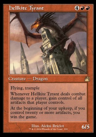 (333) Magic The Gathering Ravnica Remastered: Extras Single: Hellkite Tyrant (V.3)  Holo Rare