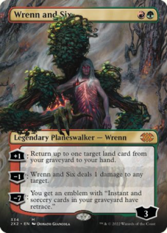 (334) Magic The Gathering Double Masters 2022: Extras Single: Wrenn and Six (V.1) Holo Mythic