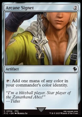 (334) Magic The Gathering Commander: Magic: The Gathering - FINAL FANTASY: Collector's Edition Single: Arcane Signet (V.3) Holo Common