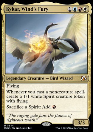 (334) Magic The Gathering Commander: March of the Machine Single: Kykar, Wind's Fury  Mythic