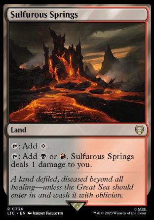 (334) Magic The Gathering Commander: The Lord of the Rings: Tales of Middle-earth Single: Sulfurous Springs  Rare