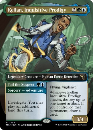 (334) Magic The Gathering Murders at Karlov Manor: Extras Single: Kellan, Inquisitive Prodigy // Tail the Suspect  Rare