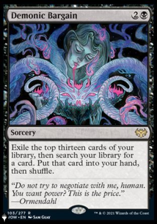 (103) Magic The Gathering The List Single: Demonic Bargain  Rare