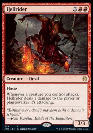 (334) Magic The Gathering Jumpstart Single: Hellrider  Rare