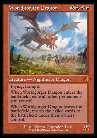 (334) Magic The Gathering Dominaria Remastered: Extras Single: Worldgorger Dragon (V.1) Holo Mythic