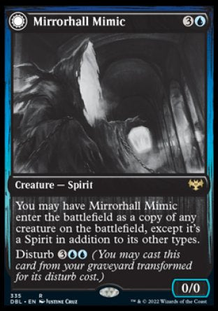 (335) Magic The Gathering Innistrad: Double Feature Single: Mirrorhall Mimic // Ghastly Mimicry  Rare