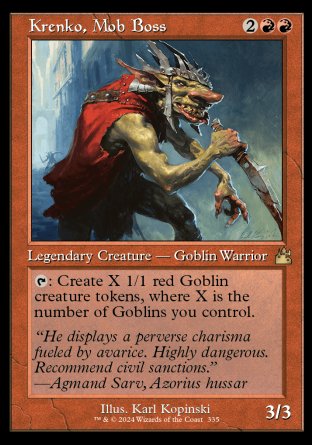 (335) Magic The Gathering Ravnica Remastered: Extras Single: Krenko, Mob Boss (V.3)  Rare