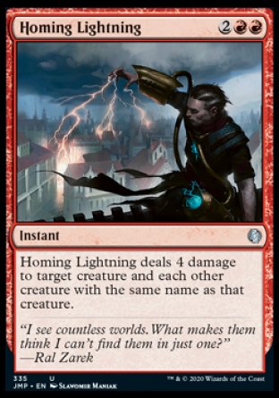 (335) Magic The Gathering Jumpstart Single: Homing Lightning  Uncommon
