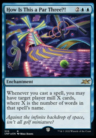 (335) Magic The Gathering Unfinity: Extras Single: How Is This a Par Three?! Holo Rare