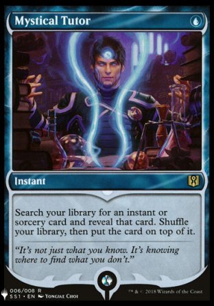 (006) Magic The Gathering The List Single: Mystical Tutor  Rare