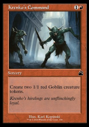 (336) Magic The Gathering Ravnica Remastered: Extras Single: Krenko's Command  Holo Common
