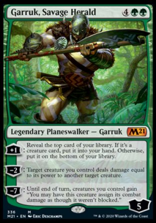 (336) Magic The Gathering Core 2021: Extras Single: Garruk, Savage Herald Holo Mythic
