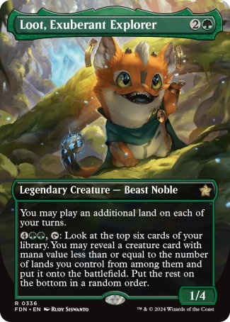 (336) Magic The Gathering Magic: The Gathering Foundations: Extras Single: Loot, Exuberant Explorer (V.1)  Rare