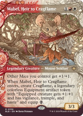 (336) Magic The Gathering Bloomburrow: Extras Single: Mabel, Heir to Cragflame (V.1) Holo Rare