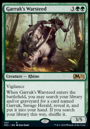 (337) Magic The Gathering Core 2021: Extras Single: Garruk's Warsteed  Rare