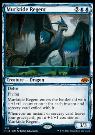 (337) Magic The Gathering Modern Horizons 2: Extras Single: Murktide Regent Holo Mythic