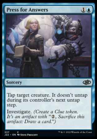 (337) Magic The Gathering Jumpstart 2022 Single: Press for Answers  Common