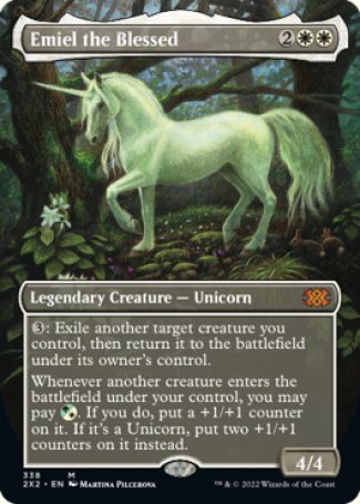 (338) Magic The Gathering Double Masters 2022: Extras Single: Emiel the Blessed (V.1) Holo Mythic