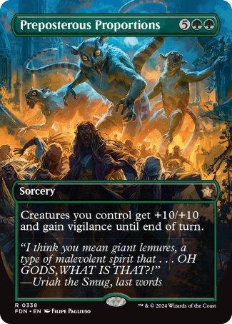 (338) Magic The Gathering Magic: The Gathering Foundations: Extras Single: Preposterous Proportions (V.1) Holo Rare