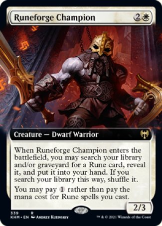 (339) Magic The Gathering Kaldheim: Extras Single: Runeforge Champion Holo Rare