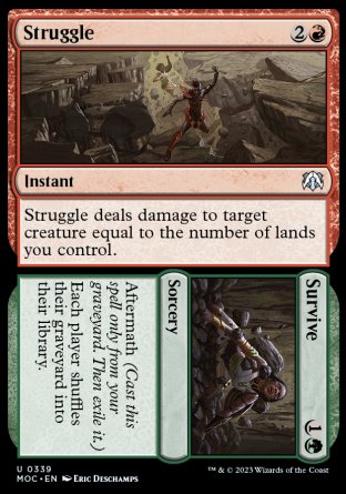 (339) Magic The Gathering Commander: March of the Machine Single: Struggle // Survive  Uncommon