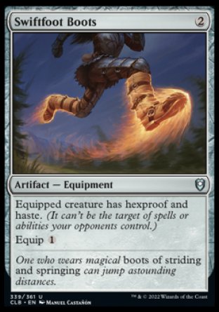 (339) Magic The Gathering Commander Legends: Battle for Baldur's Gate Single: Swiftfoot Boots Holo Uncommon