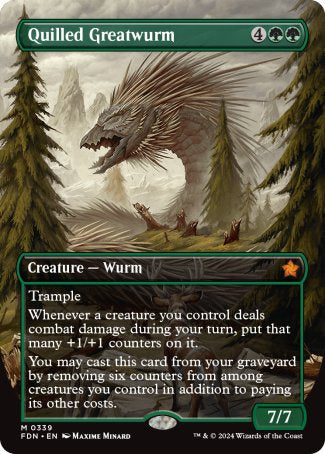(339) Magic The Gathering Magic: The Gathering Foundations: Extras Single: Quilled Greatwurm (V.1) Holo Mythic