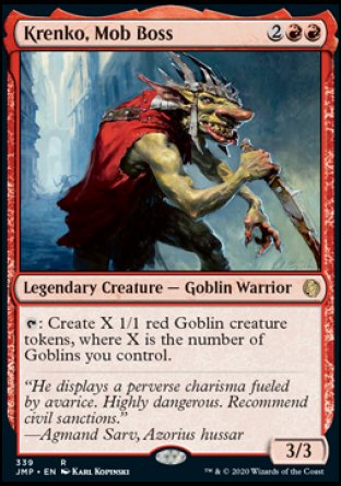 (339) Magic The Gathering Jumpstart Single: Krenko, Mob Boss  Rare