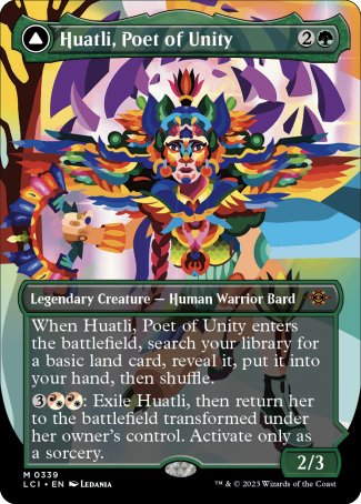 (339) Magic The Gathering The Lost Caverns of Ixalan: Extras Single: Huatli, Poet of Unity // Roar of the Fifth People (V.2) Holo Mythic